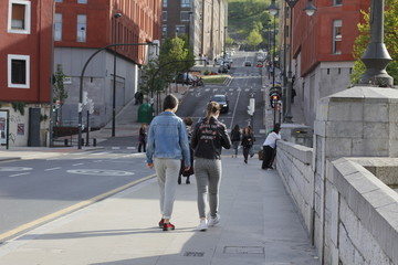 Walking in a street of Bilbao
