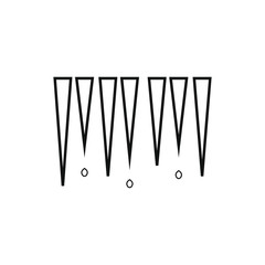 vector icon of ice stalactites with water drops