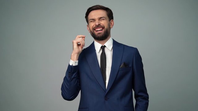 full hd video of young handsome stylish businessman - 4x slow motion