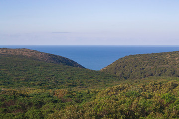 Fototapeta premium Panorama dell'entroterra di Cala Domestica 