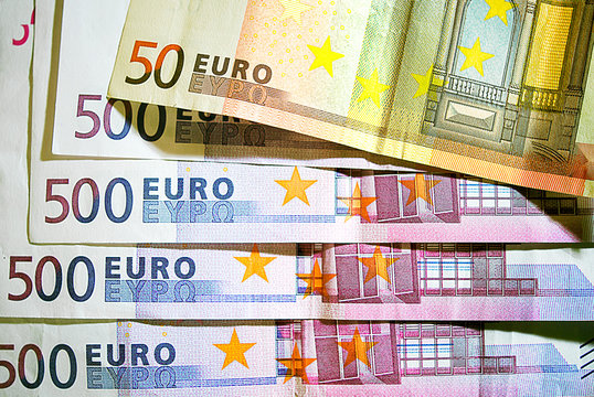 Currency - Close-up from European euro banknotes.
