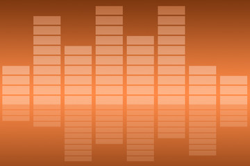 Fondo naranja con medidor de volumen.