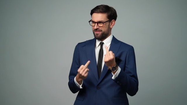 full hd video of young handsome stylish businessman - 4x slow motion