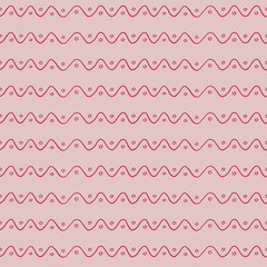 Simple hand-drawn pattern with waves. Vector illustration