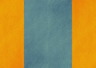 Genuine Leather. Two colors. Blue and yellow. Leather texture material.