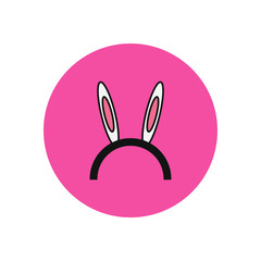 costume rabbit ears shaped vector icon
