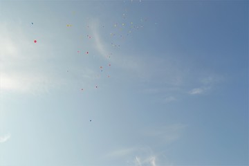 Fototapeta na wymiar balloons sky background