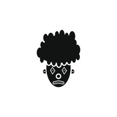 clown shaped vector icon with sad face