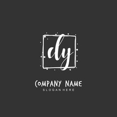 Handwritten initial letter D Y DY for identity and logo. Vector logo template with handwriting and signature style.