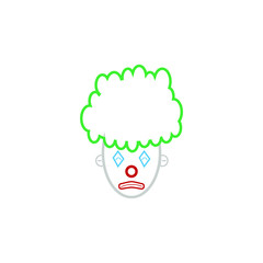 clown shaped vector icon with sad face