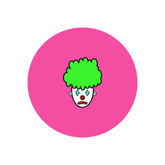 clown shaped vector icon with sad face