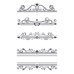 Vintage ornamental dividers. Typographic decorations