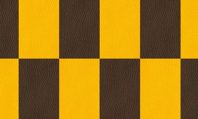 Fototapeta premium Genuine Leather. Two colors. Brown and yellow. Leather texture material.