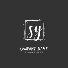 Handwritten initial letter S Y SY for identity and logo. Vector logo template with handwriting and signature style.