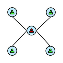 vector icon with group of people shape