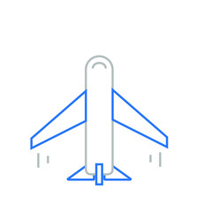 vector icon with tourist plane shape
