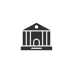 Building icon in flat style. Town skyscraper apartment vector illustration on white isolated background. City tower business concept.