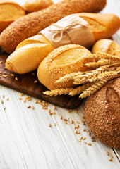 Naklejka premium Assortment of baked bread