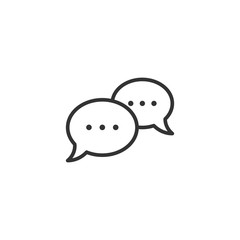 Speak chat sign icon in flat style. Speech bubbles vector illustration on white isolated background. Team discussion button business concept.