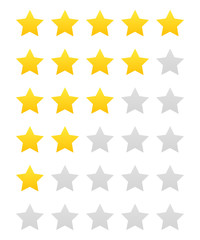 Star rating vector isolated icon. Customer service rating. Rating satisfaction. Customer review, feedback concept.