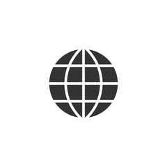 Earth planet icon in flat style. Globe geographic vector illustration on white isolated background. Global communication business concept.