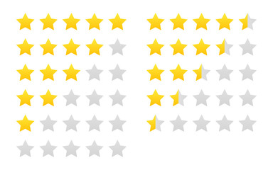 Star rating vector isolated icon. Customer service rating. Rating satisfaction. Customer review, feedback concept.