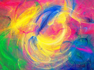 Afwasbaar Fotobehang Mix van kleuren regenboog abstracte fractal achtergrond 3D-rendering illustratie