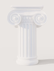 Obraz premium White ancient column isolated 3d rendering, roman or Greek pillar