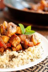 Tempeh Eggplant Ragout with Minted Couscous