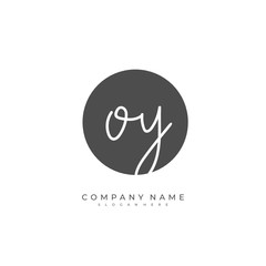 Handwritten initial letter O Y OY for identity and logo. Vector logo template with handwriting and signature style.