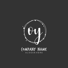 Handwritten initial letter O Y OY for identity and logo. Vector logo template with handwriting and signature style.