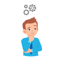 good looking man thinking process about great idea