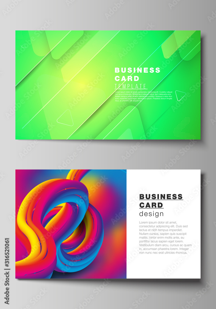 Poster the minimalistic abstract vector illustration layout of two creative business cards design templates