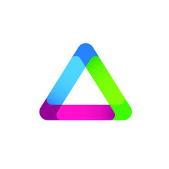 Triangle logo abstract prism geometric shape vector graphic technology business geometry line futuristic polygonal layout arrow marketing perspective corporate tech delta spectrum