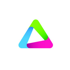 Triangle logo abstract prism geometric shape vector graphic technology business geometry line futuristic polygonal layout arrow marketing perspective corporate tech delta spectrum