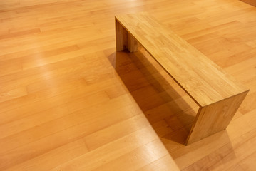 Wooden benches were laid on wooden floors.