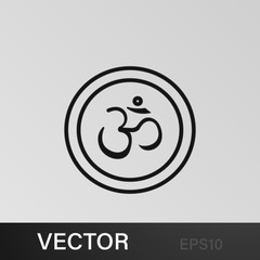 Rangoli om Diwali sticker icon on white background. Diwali Hindu festival elements for graphic and web design on white background on white background