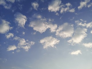 Fototapeta premium Altostratus, white clouds in the blue sky natural background beautiful nature environment