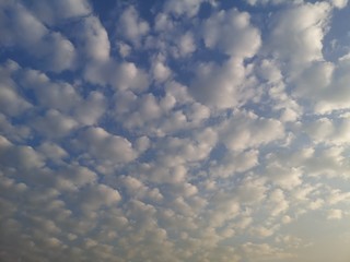 Altostratus, white clouds in the blue sky natural background beautiful nature environment