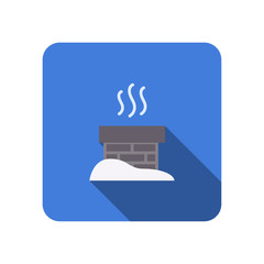 flat icon with long shadow brick chimney pipe vector