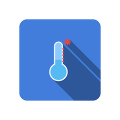 thermometer flat icon with long shadow vector