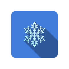 snowflake flat icon with long shadow vector illustration