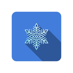 snowflake flat icon with long shadow ornament