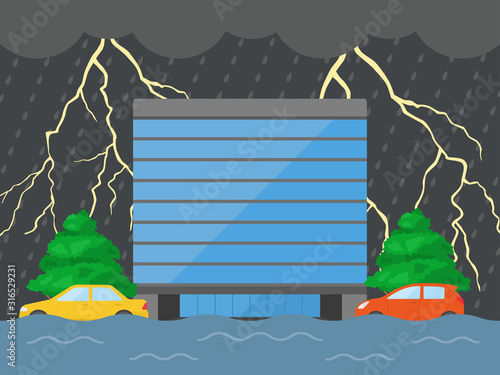 雷雨のイラスト Wall Mural Wallpaper Murals Wallsheaven R Design