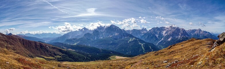 Dolomiten Aussicht vom Helm-Hornischegg nach S&uuml;den