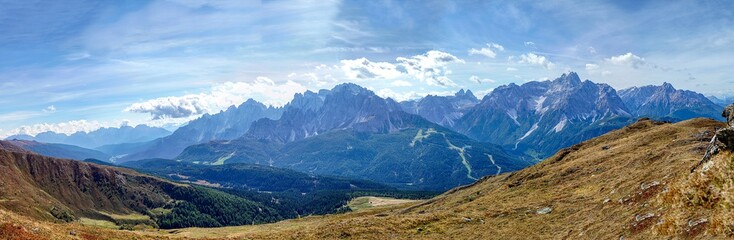 Dolomiten Aussicht vom Helm-Hornischegg nach Süden