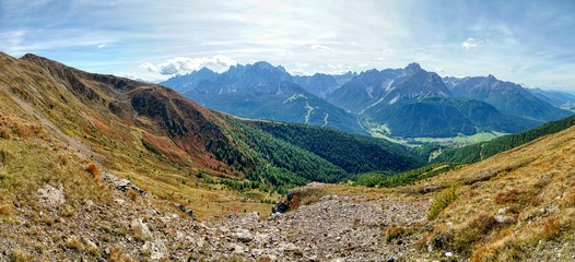 Dolomiten Aussicht vom Helm-Hornischegg nach S&uuml;den