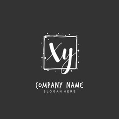 Handwritten initial letter X Y XY for identity and logo. Vector logo template with handwriting and signature style.