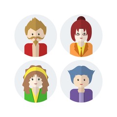 Character avatars set, collection of flat design avatars