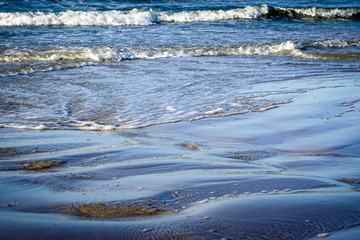sea waves on the Baltic Sea coast in windy weather